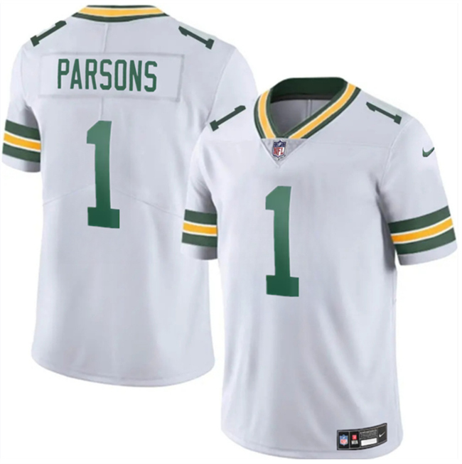 Youth Green Bay Packers  #1 Micah Parsons White 2025 Vapor Untouchable Limited Stitched Football Jersey